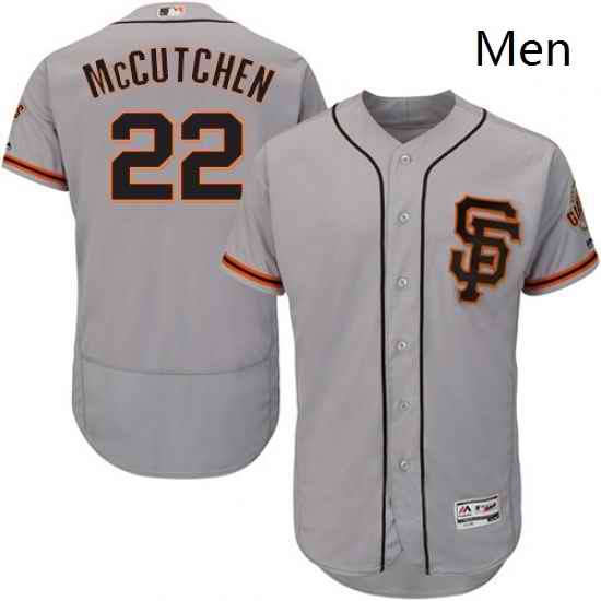 Mens Majestic San Francisco Giants 22 Andrew McCutchen Grey Alternate Flex Base Authentic Collection MLB Jersey